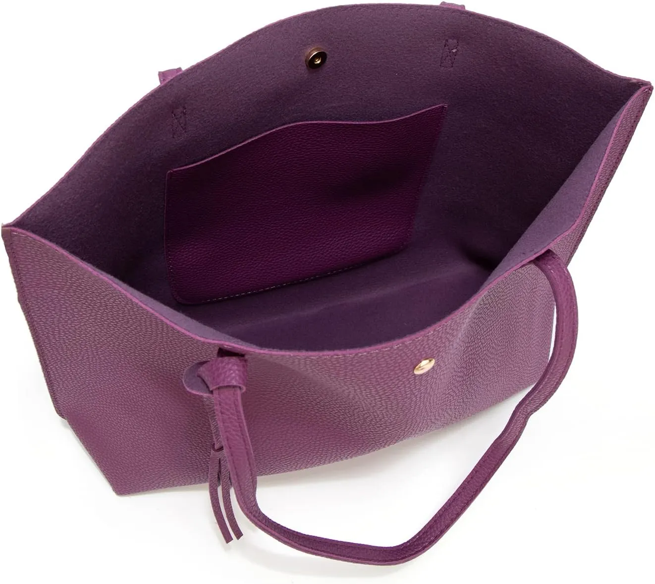 Dreubea Women's Soft Faux Leather Tote Shoulder Bag from, Big Capacity Tassel Handbag