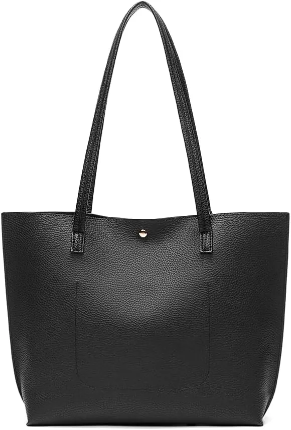 Dreubea Women's Soft Faux Leather Tote Shoulder Bag from, Big Capacity Tassel Handbag