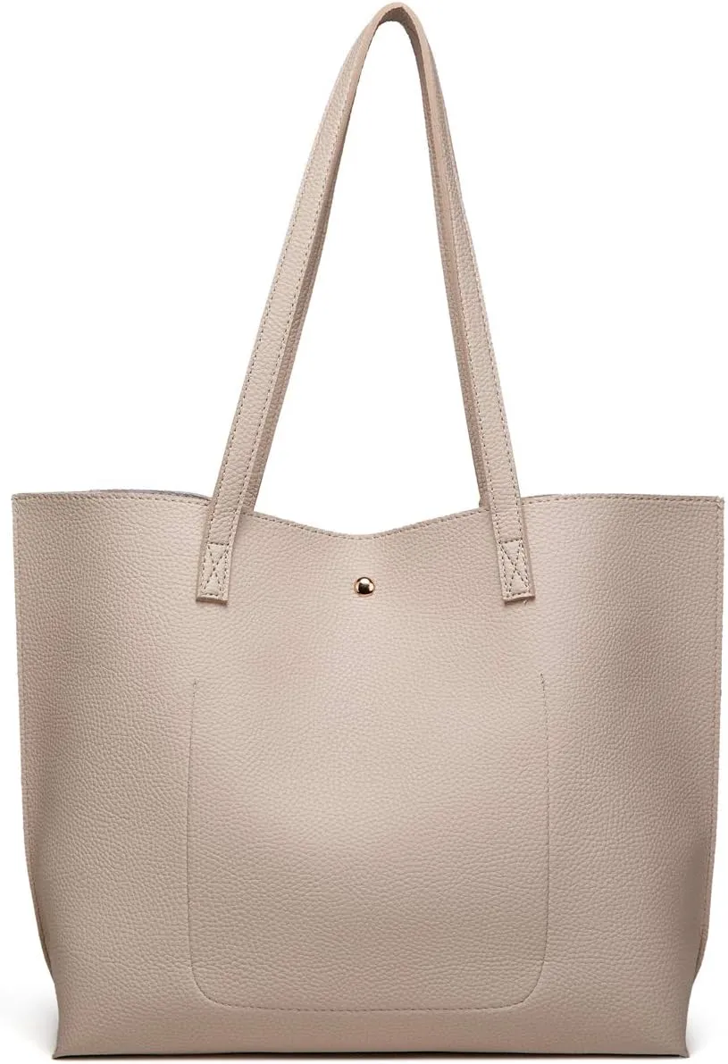 Dreubea Women's Soft Faux Leather Tote Shoulder Bag from, Big Capacity Tassel Handbag