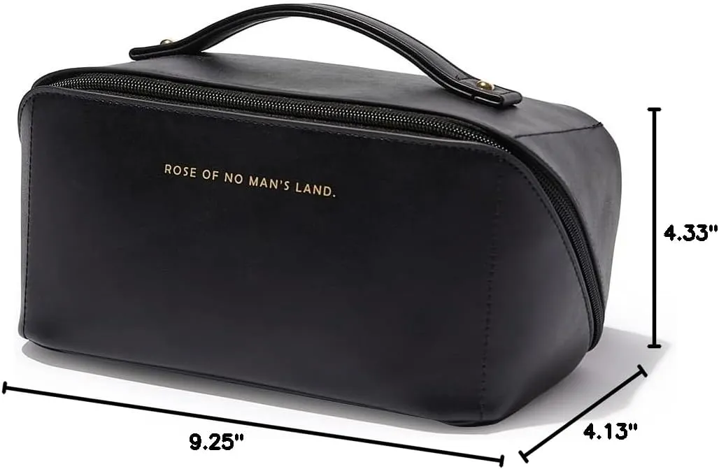 EACHY Travel Makeup Bag,Large Capacity Cosmetic Bags for Women,Waterproof Portable Pouch Open Flat Toiletry Bag Make up Organizer with Divider and Handle