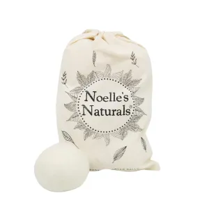 Eco-Friendly & Reusable - Organic Wool Dryer Balls - Set of 6   Included Linen Drawstring Bag