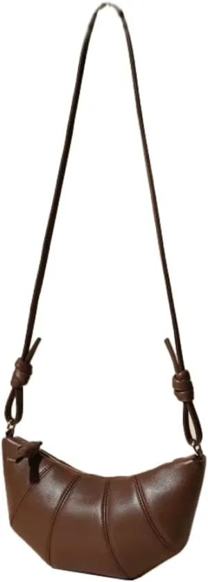 Elegant Leather Single-Shoulder Bag Women - Versatile Chic Cowhide Crossbody Messenger Bag Minimalist Dumpling Shape
