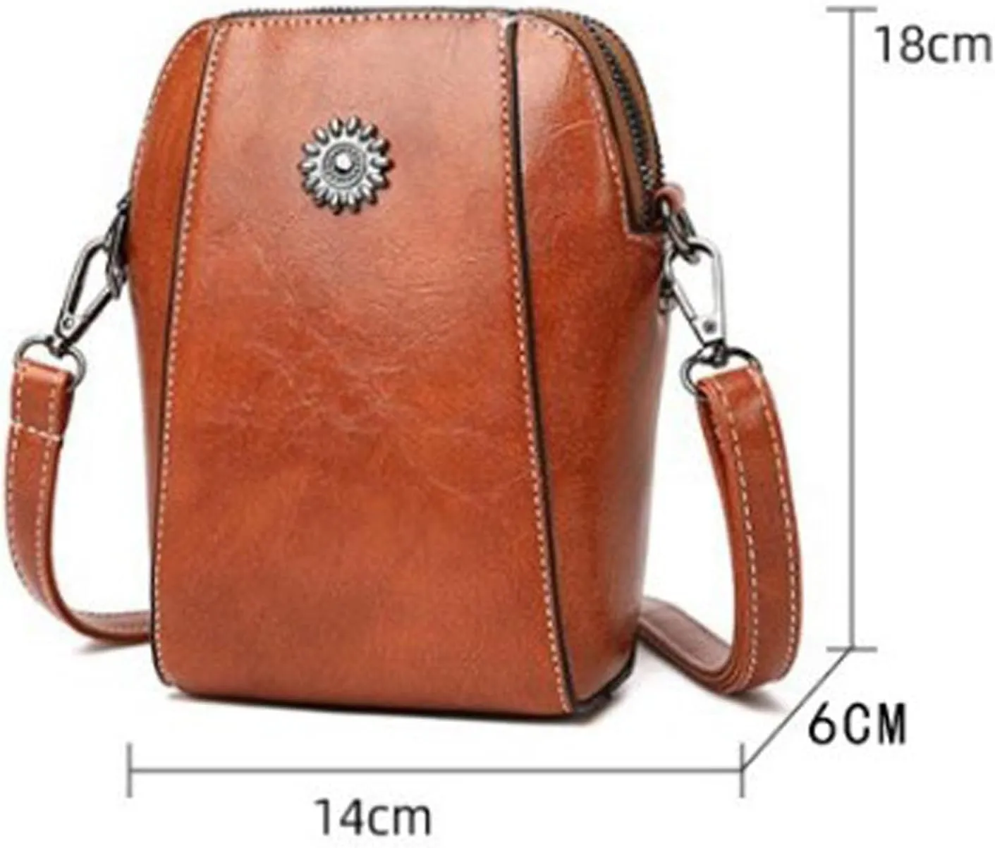 Elmyse Crossbody Bag Leather,Happywind Crossbody Cellphone Purse,Happy Wind Retro All-Match Vertical Cellphone Bag