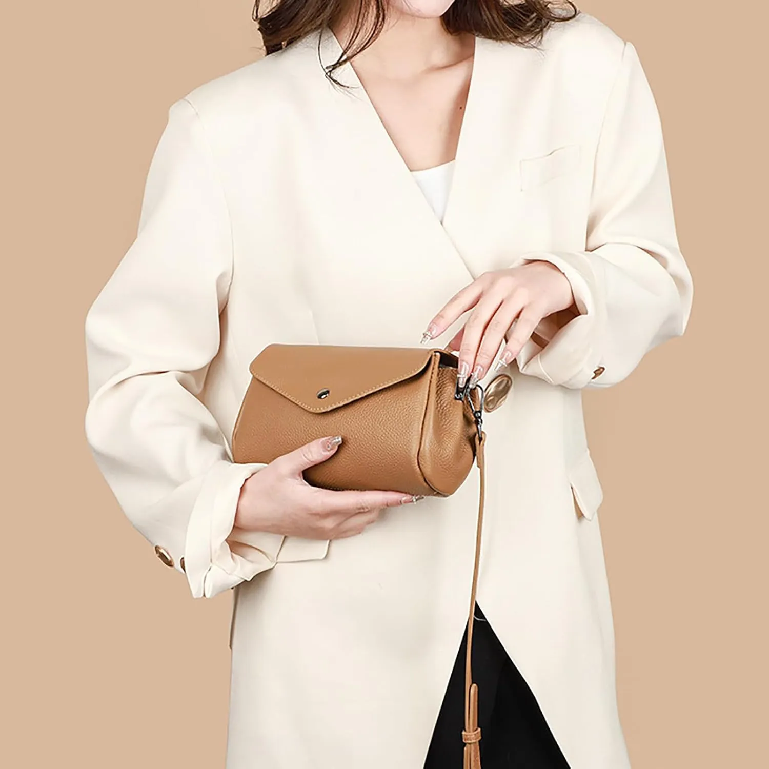 Envelope Design Real Genuine Leather Crossbody Purses for Women Cell Phone Purses Shoulder Bags For Women