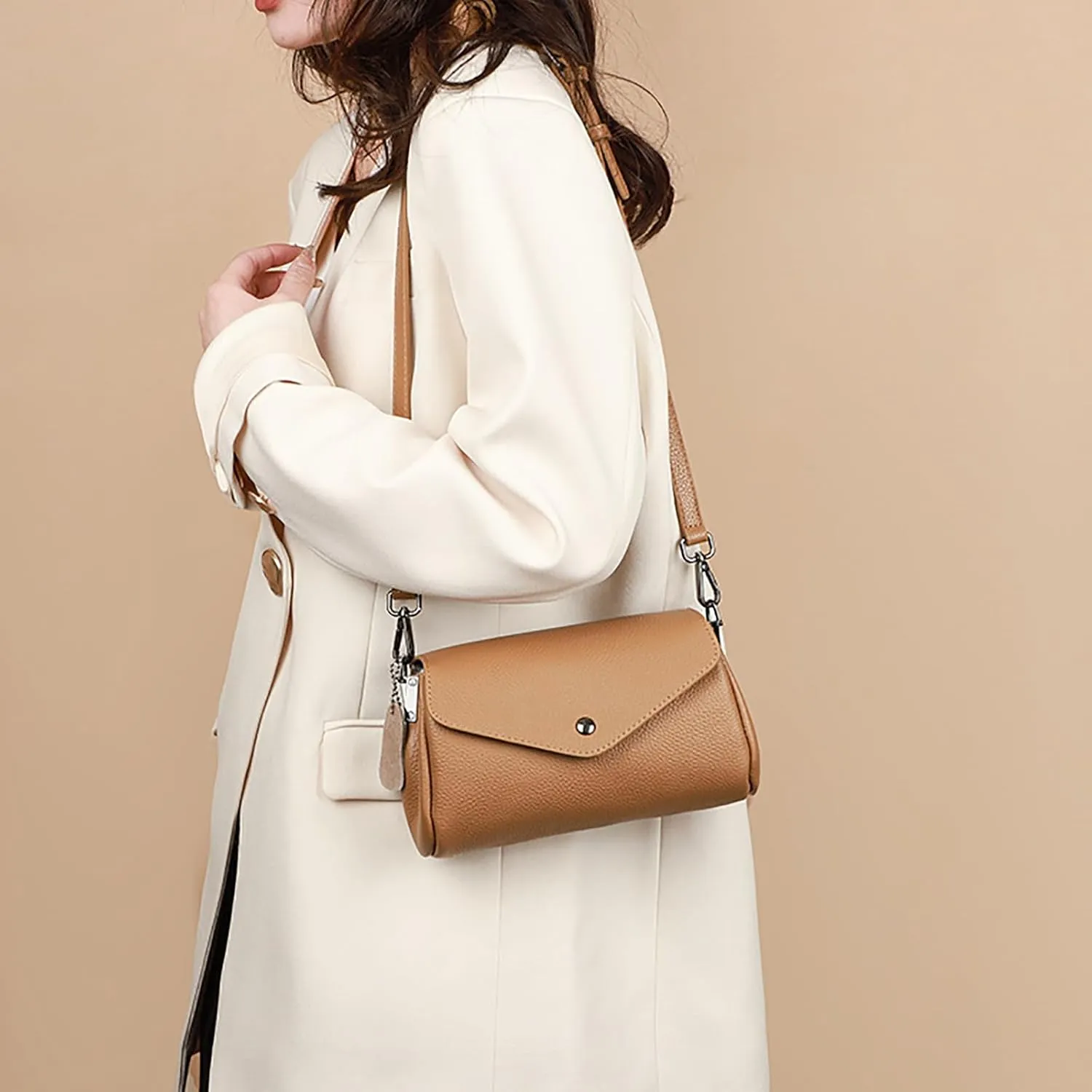 Envelope Design Real Genuine Leather Crossbody Purses for Women Cell Phone Purses Shoulder Bags For Women