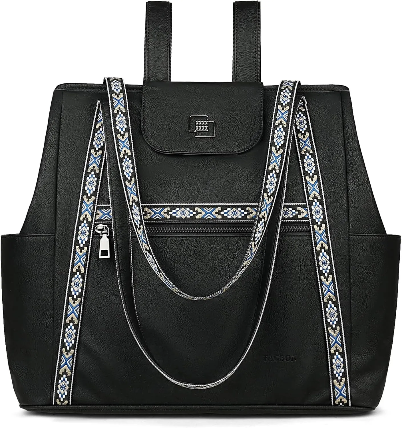 FADEON Large Laptop Tote Bag for Women Designer Leather Laptop Bag Fashion Travel Backpack Purse Shoulder Handbag
