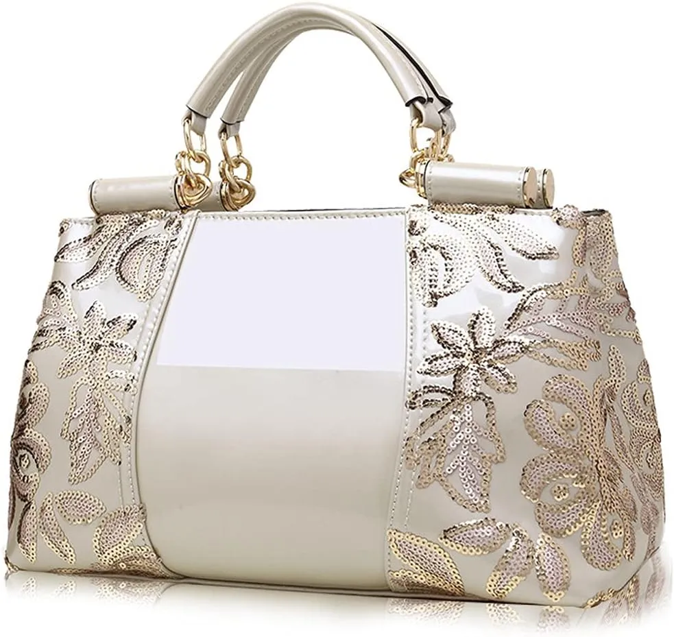 Fashion Handbag for Women Patent Leather Shoulder Bag Top Handle Satchel Large Capacity Crossbody Bag Evening Purse