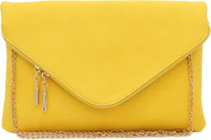 FashionPuzzle Oversized Envelope Clutch Evening Bag with Chain Strap