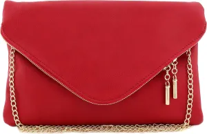FashionPuzzle Oversized Envelope Clutch Evening Bag with Chain Strap