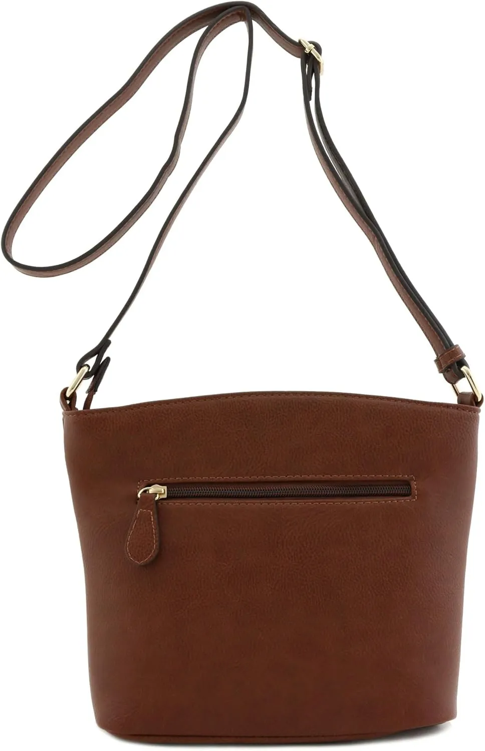 FashionPuzzle Triple Zipper Pocket Medium Crossbody Bag