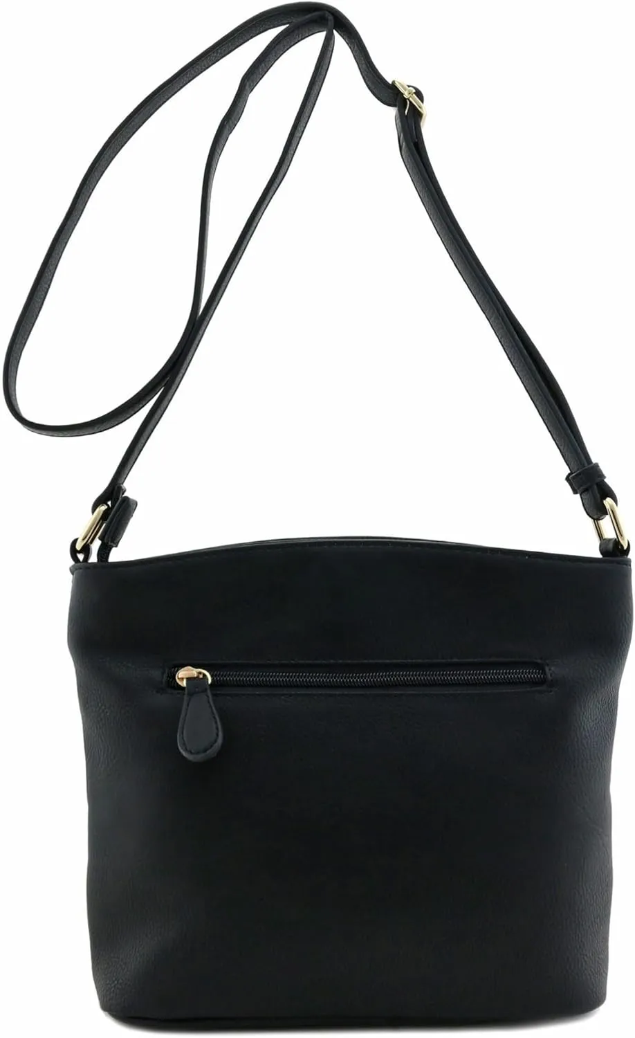 FashionPuzzle Triple Zipper Pocket Medium Crossbody Bag