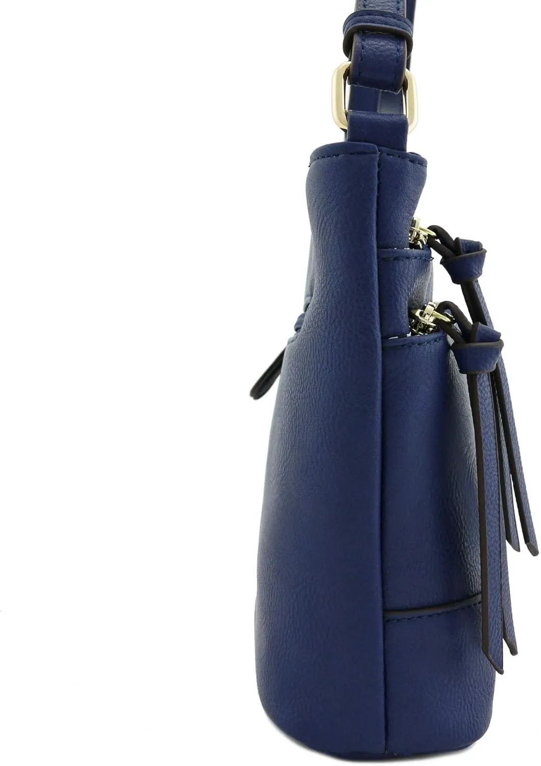 FashionPuzzle Triple Zipper Pocket Medium Crossbody Bag