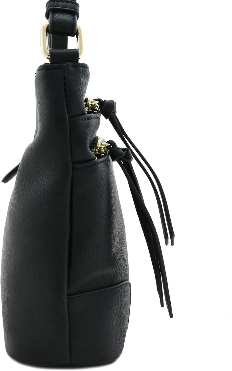 FashionPuzzle Triple Zipper Pocket Medium Crossbody Bag