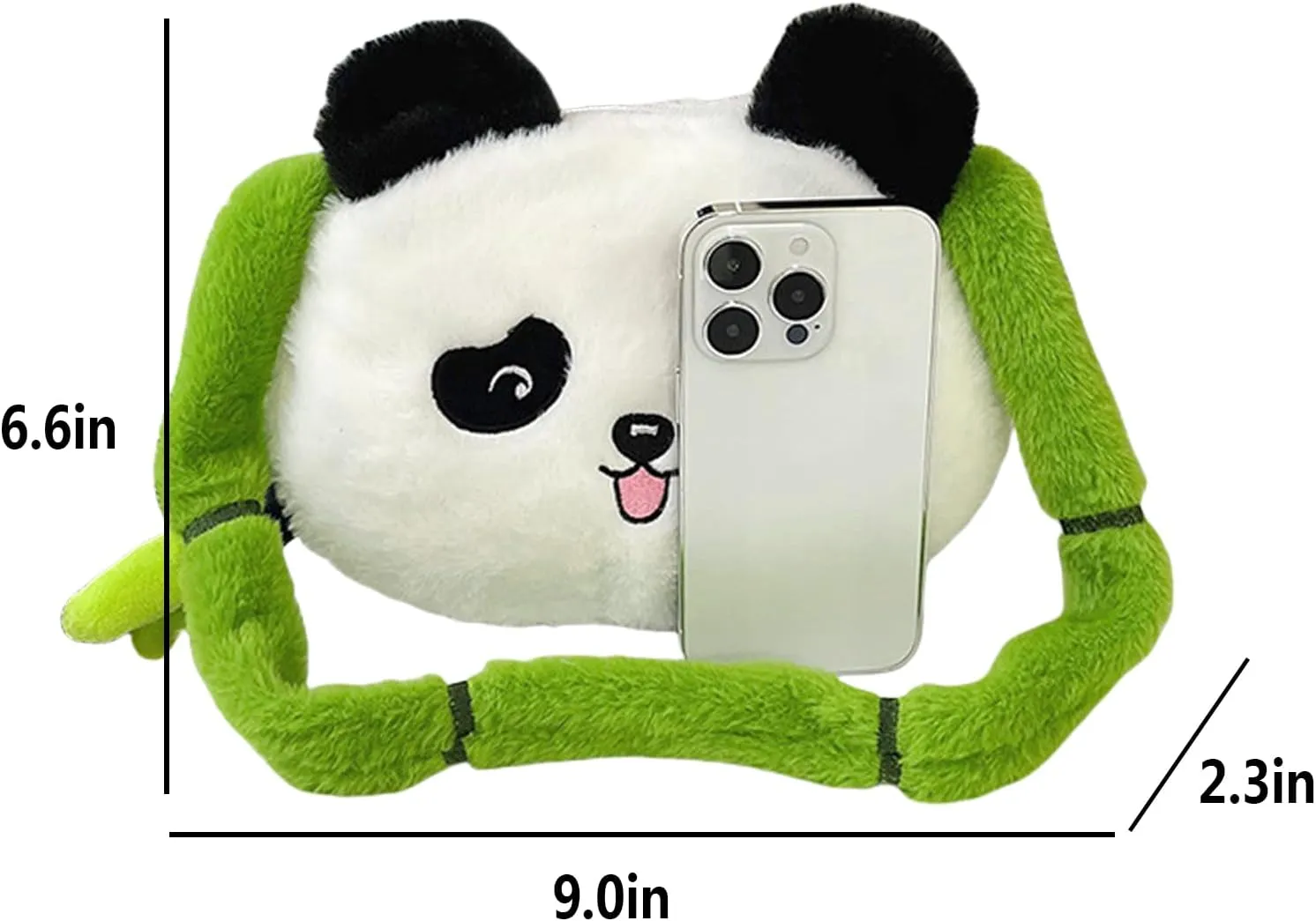 Faux Fur Panda Crossbody Purse for Women Small Fluffy Animal Shoulder Bag Plush Panda Purse Animal Stuffed Purse Cartoon Bag