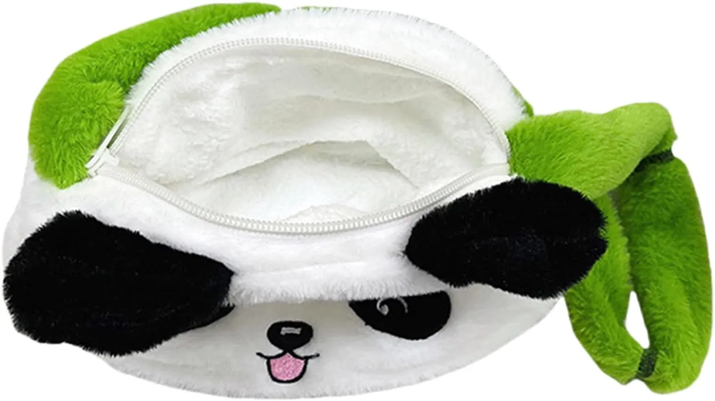 Faux Fur Panda Crossbody Purse for Women Small Fluffy Animal Shoulder Bag Plush Panda Purse Animal Stuffed Purse Cartoon Bag