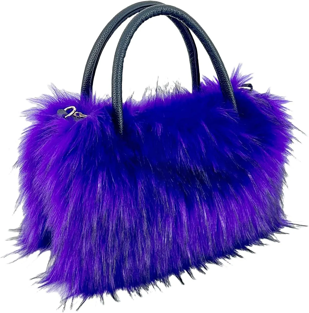Faux Fur Tote Bag Women's Shoulder Handbags Fluffy Handbags Cute Soft Fluffy Purse Furry Bag for Shopping Working, Purple