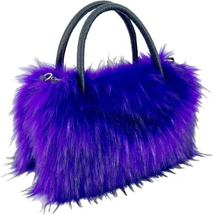 Faux Fur Tote Bag Women's Shoulder Handbags Fluffy Handbags Cute Soft Fluffy Purse Furry Bag for Shopping Working, Purple