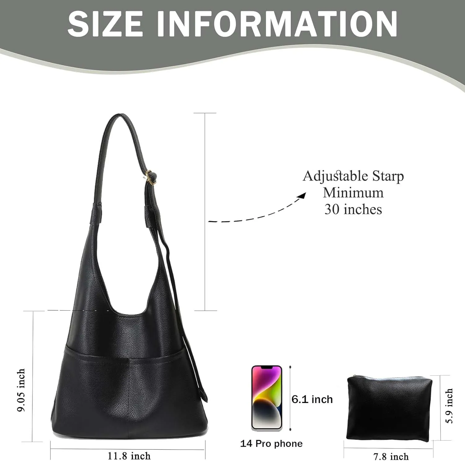 Faux Leather Hobo Bag for Women Large PU Leather Slouchy Bag with Small Purse Soft Crossbody Bags Tote Shoulder Bag