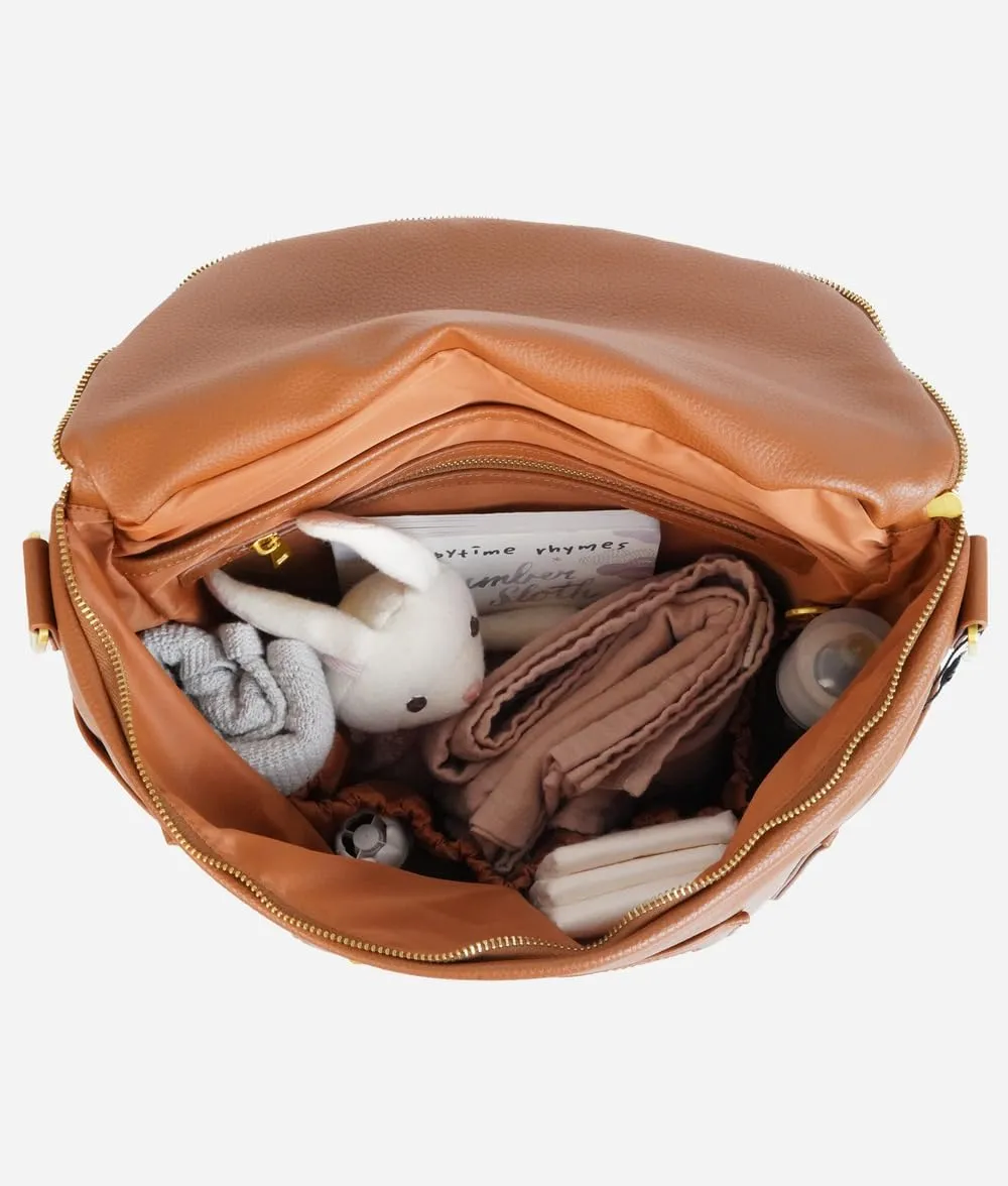 FAWN DESIGN The Original Diaper Bag, Faux Leather Diaper Bag Backpack, Vegan Leather, Large Capacity Baby Bag for Mom