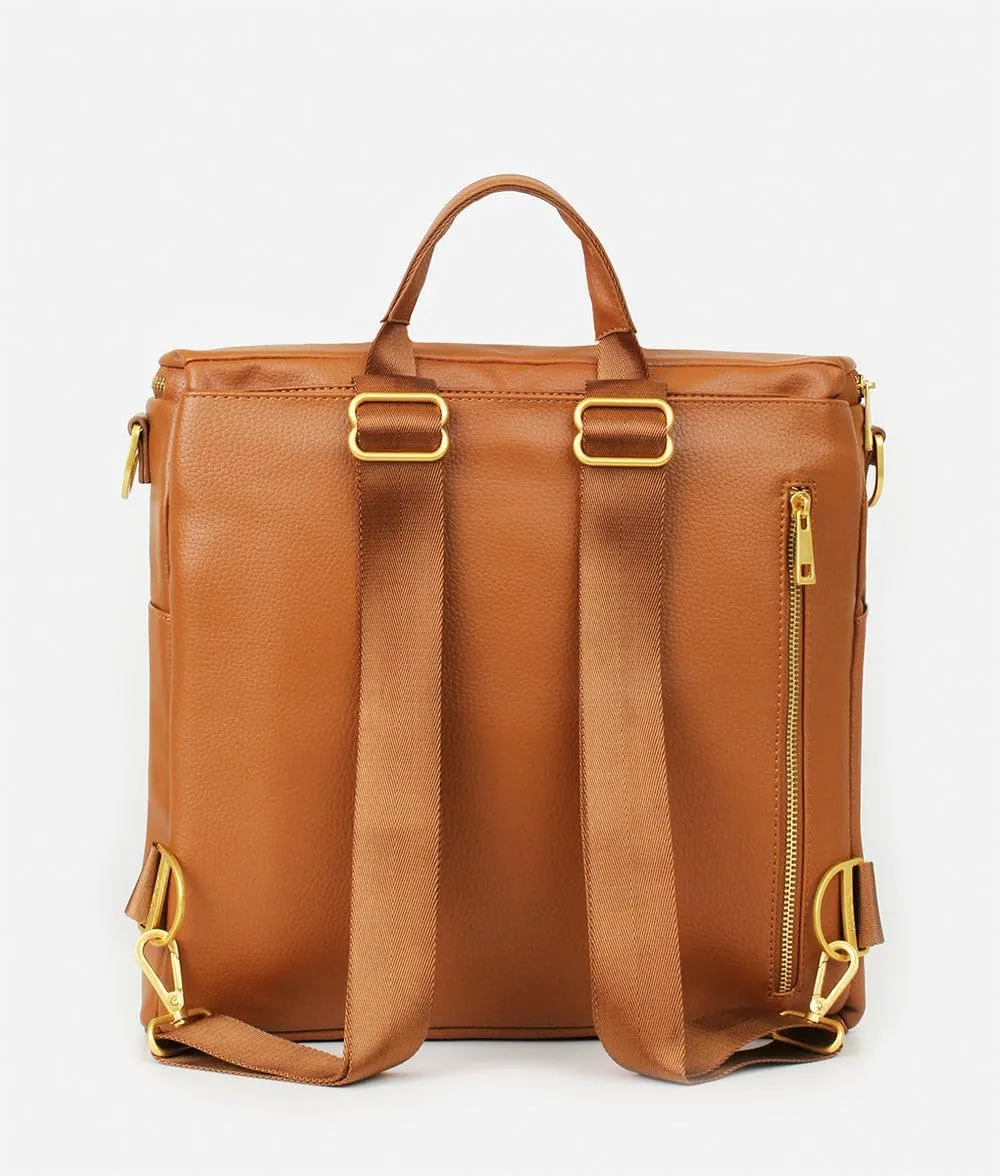 FAWN DESIGN The Original Diaper Bag, Faux Leather Diaper Bag Backpack, Vegan Leather, Large Capacity Baby Bag for Mom