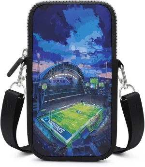 Field Soccer Team Stadium Small Crossbody Bags Cell Phone Purses Travel Pouch Shoulder Bag for Women Men