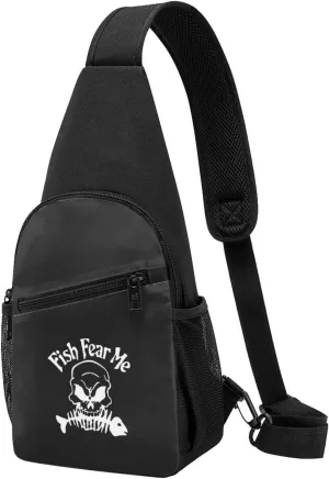 Fish Fear Me Unisex Chest Bag Lightweight Crossbody Shoulder Bag Travel Pocket