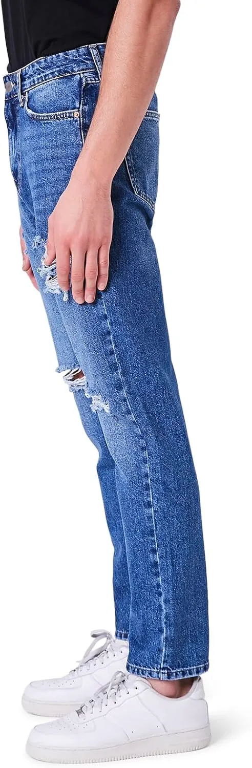 Forever 21 Men's Distressed Straight-Leg Jeans
