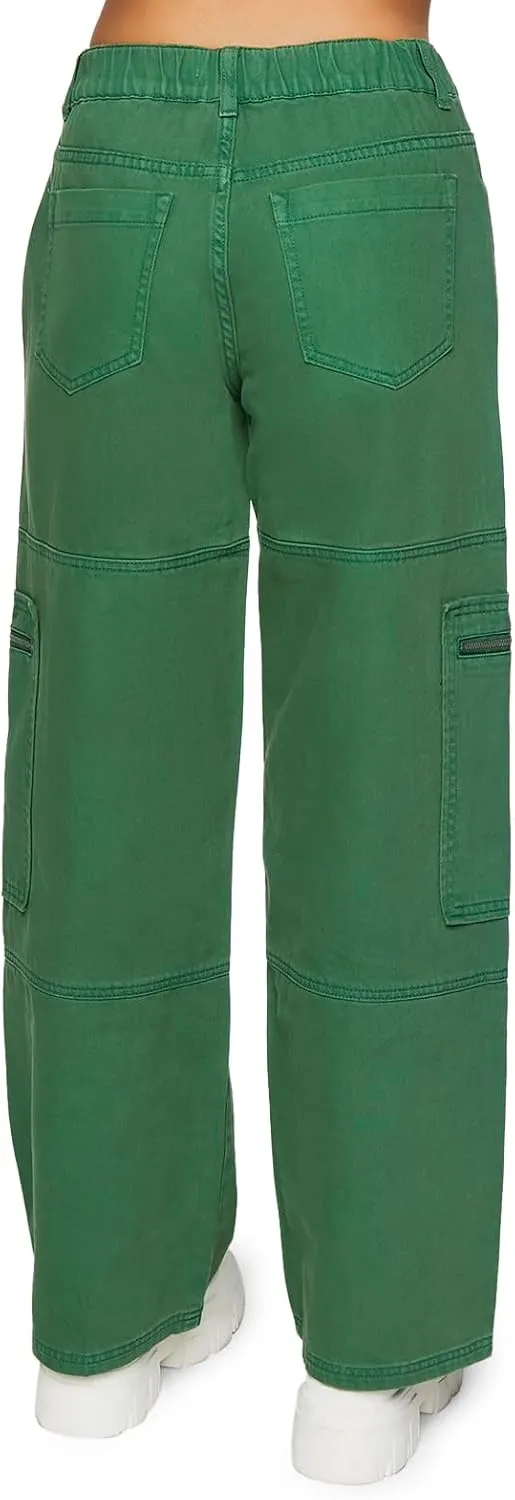 Forever 21 Women's Mid-Rise Denim Cargo Pants