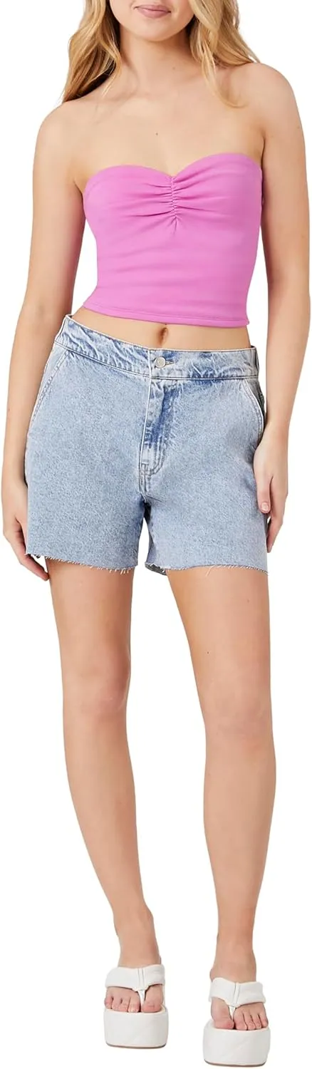 Forever 21 Women's Raw-Cut Denim Shorts