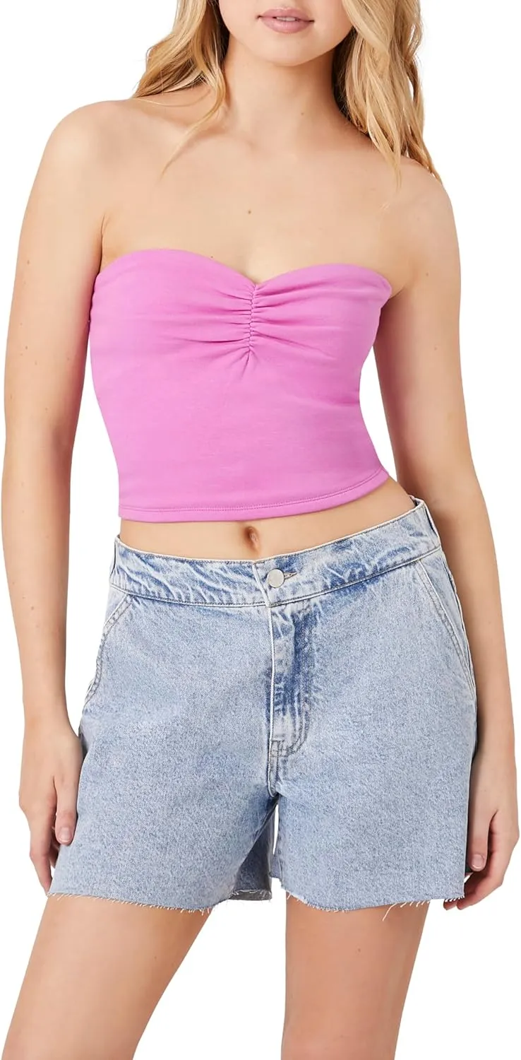 Forever 21 Women's Raw-Cut Denim Shorts