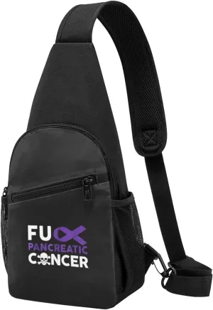 Fuck Pancreatic Cancer Unisex Chest Bag Lightweight Crossbody Shoulder Bag Travel Pocket