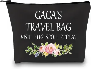 Gaga Gift Gaga Makeup Bag Gaga Appreciation Gift Grandma Toiletry Bag Travel Gift for Gaga (Gaga's Travel Black)