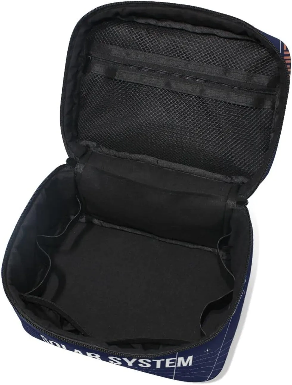 Galaxy Space Seamless Colorful Planets Stars Comets on Black Beauty Cosmetic with Zipper Brush Portable Storage Bag, Fashion printing Toiletry, Durable Travel Organizer Tote Unisex Gifts