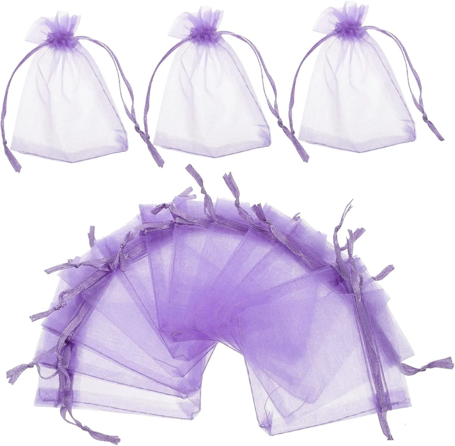Generic 50pcs Organza Gift Bag Jewelry Wrapping Bags Cookie Bags Clear Packaging Bags Small Halloween Mesh Party Decoration Mini Presents Bags Mesh Bags Gifts Bag Gauze Bag Candy Purple