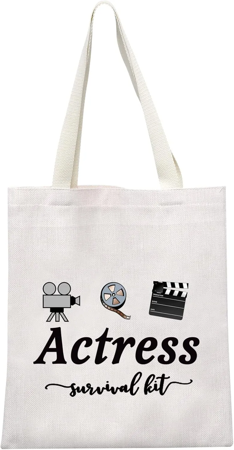 GJTIM Actress Gift Actress Survival Kit Theatre Acting Gift Zipper Pouch Funny Makeup Bag for Drama Student (Survival Kit Actress Tote)