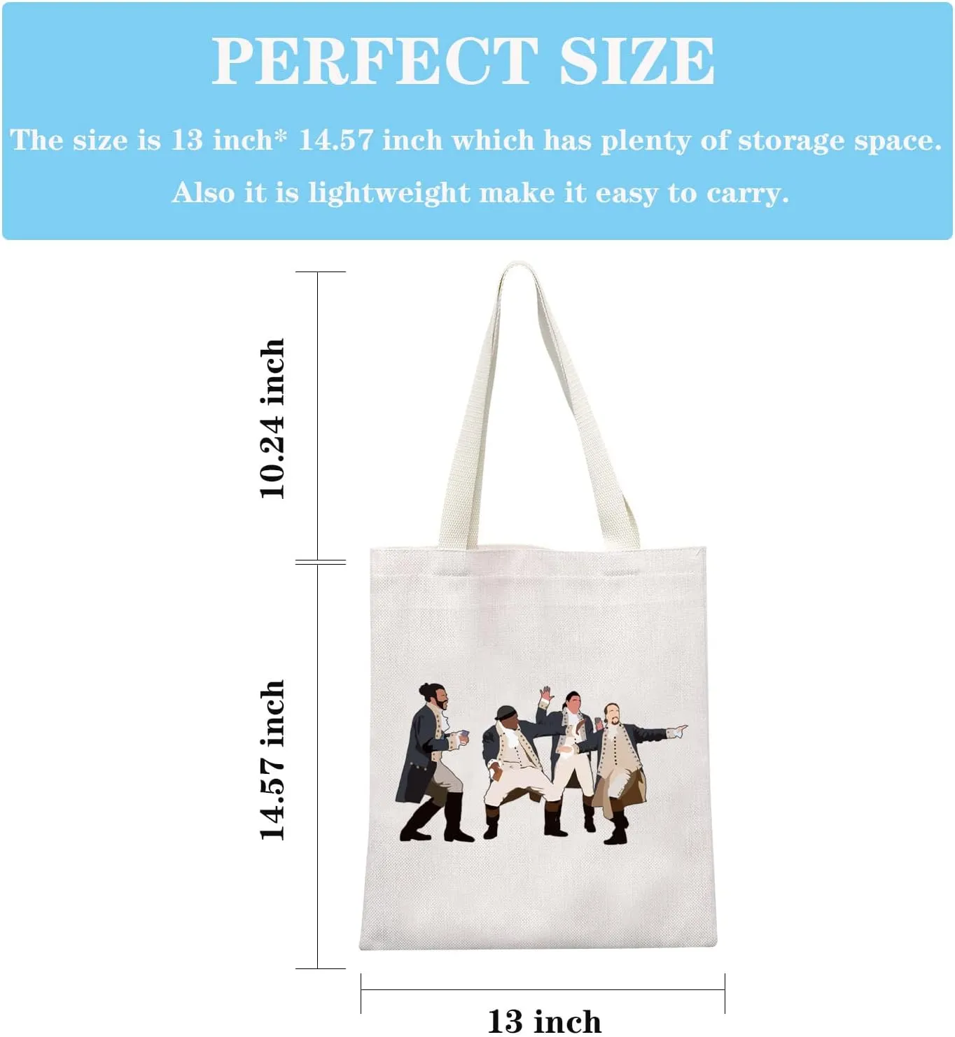 GJTIM Musical Gift Musical Theatre Makeup Bag Theatre Accessory Zipper Pouch for Musical Fans (HamMusical Tote)