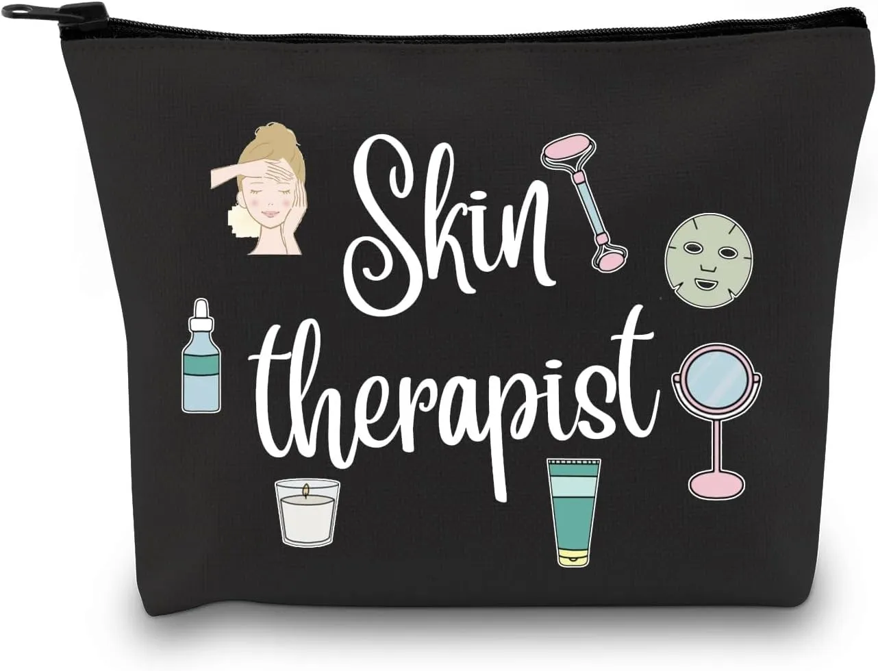 GJTIM Skin Therapist Gift Skin Care Technician Esthetician Zipper Pouch Therapist Appreciation Gift for Dermatologist