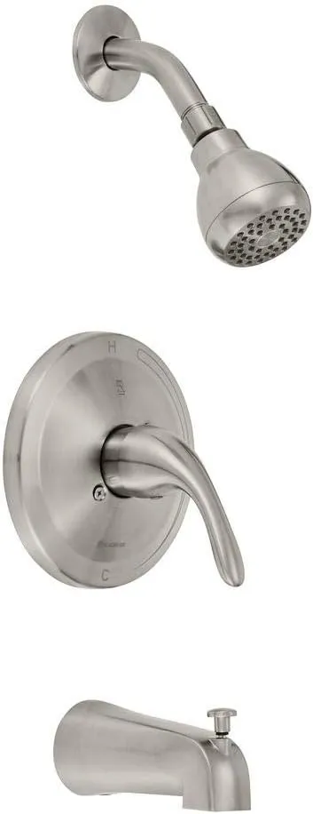 Glacier Bay Builders 1-Handle 1-Spray Tub and Shower Faucet in Brushed Nickel