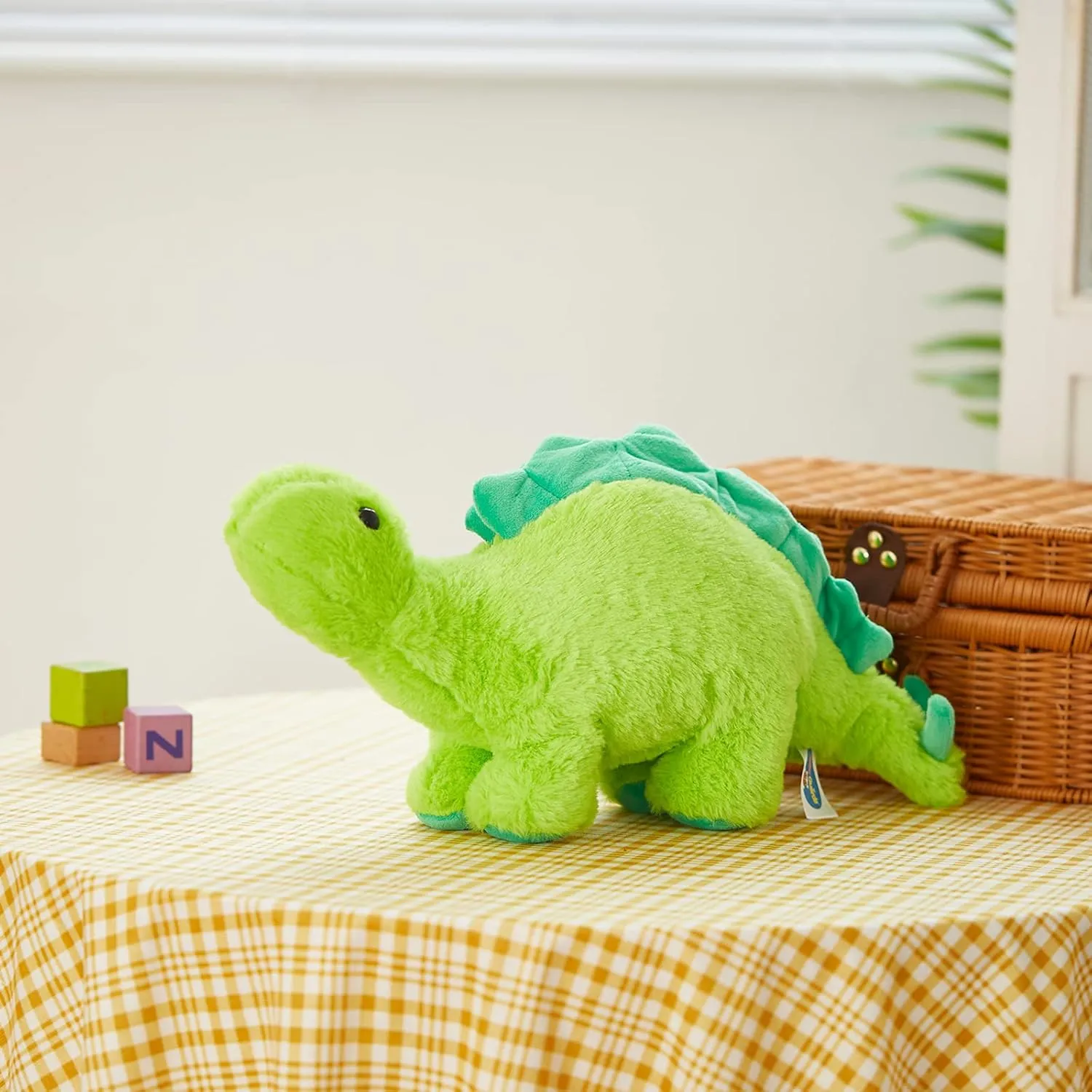 Glow Guards Light up Dinosaur Stuffed Animal LED Soft Stegosaurus Plush Toy with Magic Night Lights Glowing Birthday Children's Day for Toddler Kids, 16''