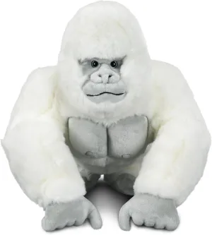 Gorilla Stuffed Animal, 17 Inch Big Chimpanzee Stuffed Toy, Monkey Plush (White)