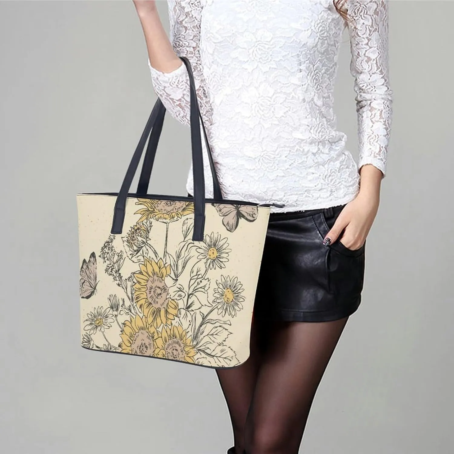Guitar Hard Rock Hobo Handbags With Zipper Large Capacity Satchel Tote Bag Shoulder Bag