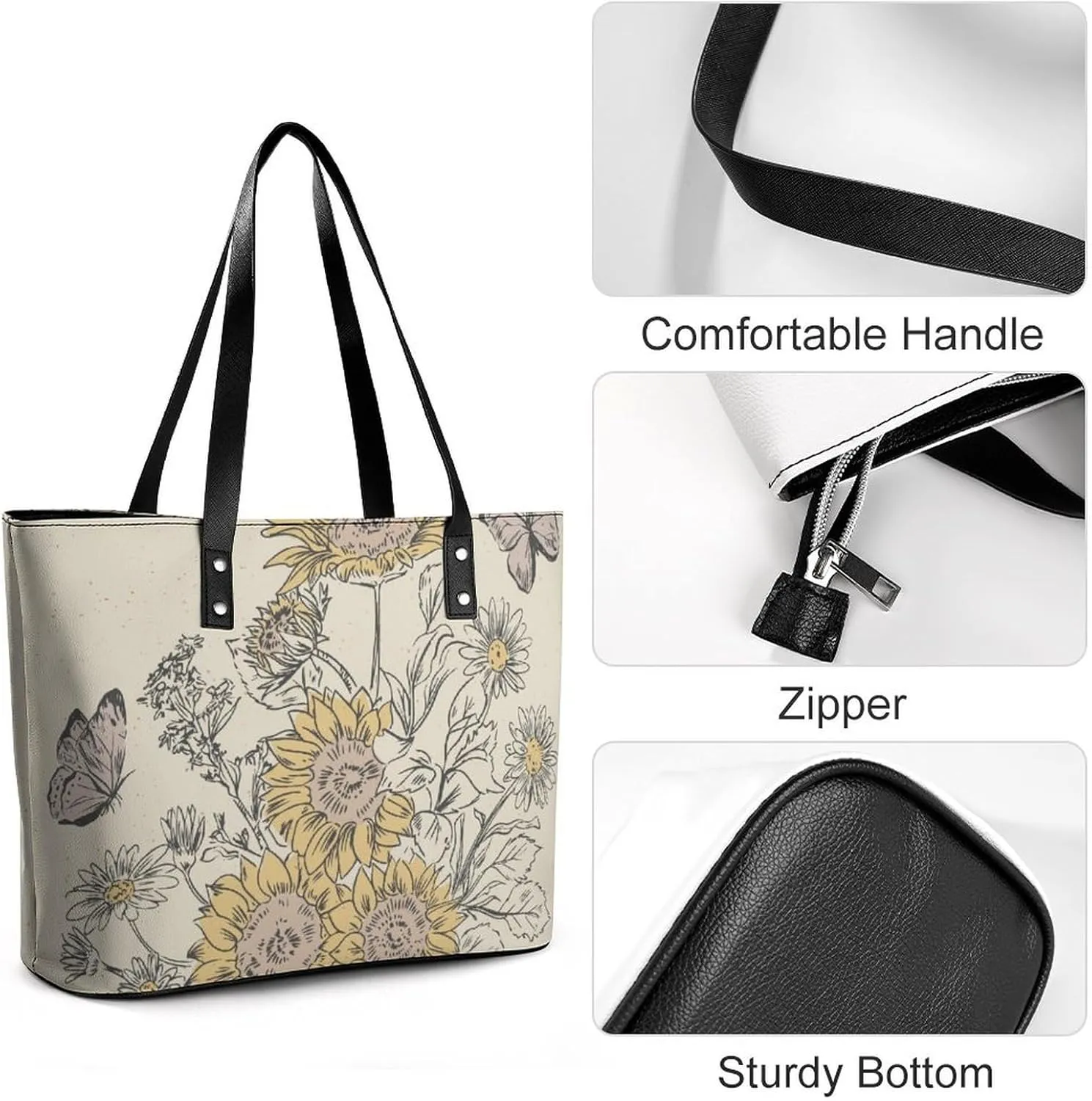 Guitar Hard Rock Hobo Handbags With Zipper Large Capacity Satchel Tote Bag Shoulder Bag