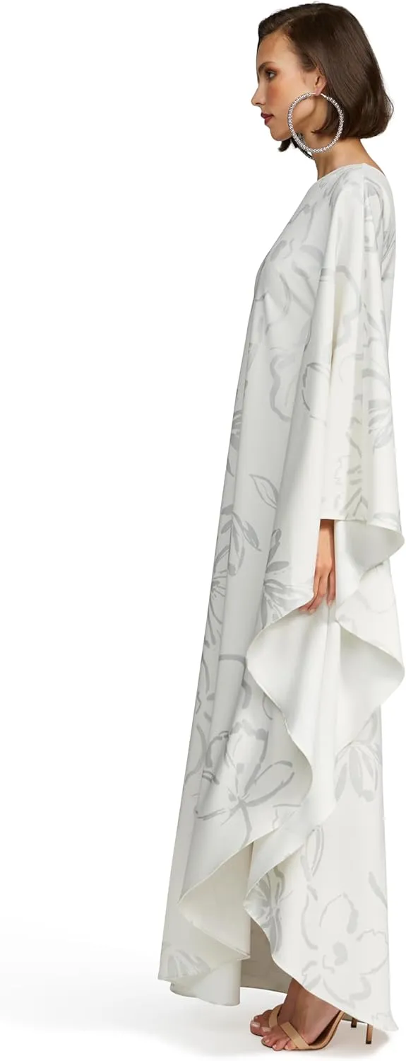 HALSTON womens Nevean Caftain in Foil Crepe