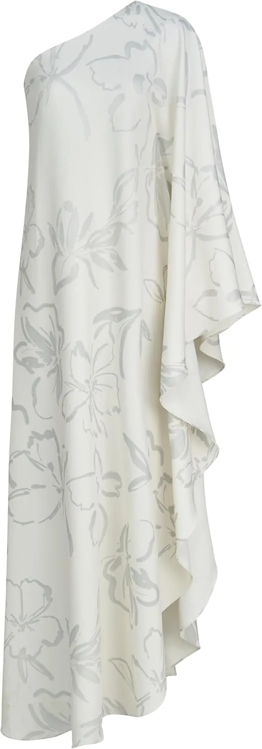 HALSTON womens Nevean Caftain in Foil Crepe