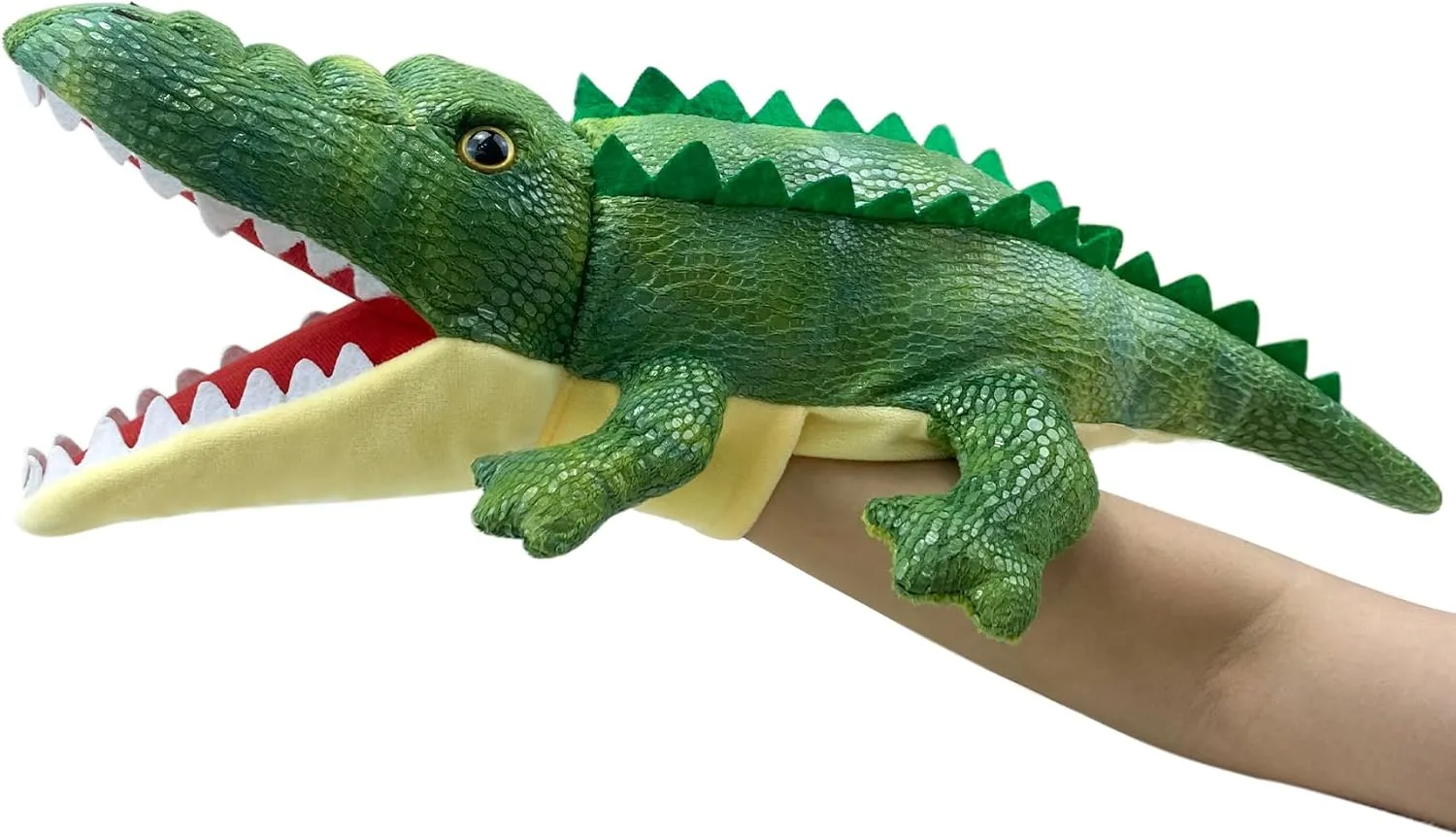 Hand Puppet Crocodile Puppet,Puppet with Movable Mouth, Role Play Story Animal Puppets,Soft Stuffed Crocodile Hand Puppets for Kids