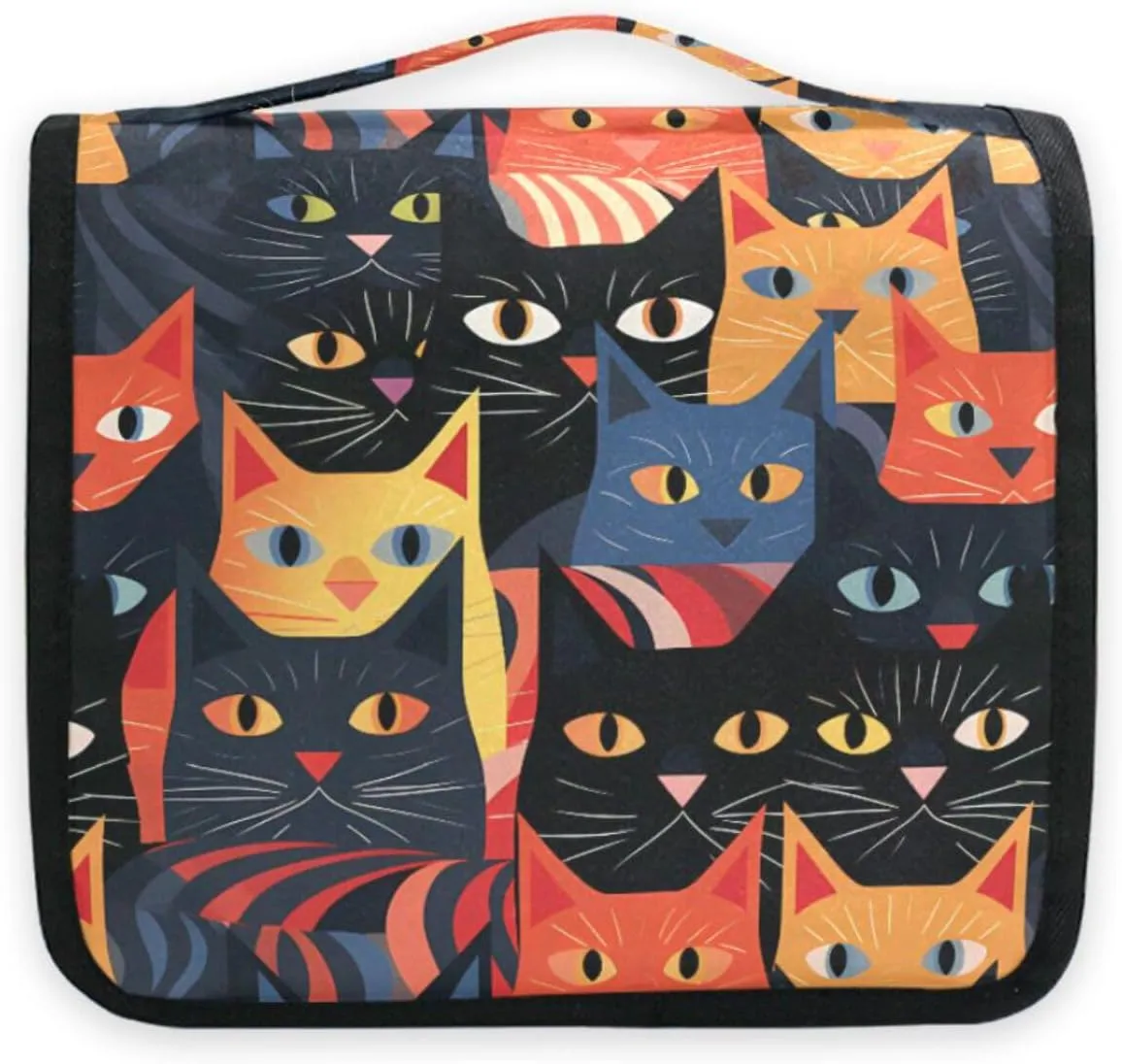 Hanging Toiletry Bag Black Cat Travel Makeup bag for Toiletries Portable Travel Toiletry Organizer Cosmetic Bags with Hanging Hook