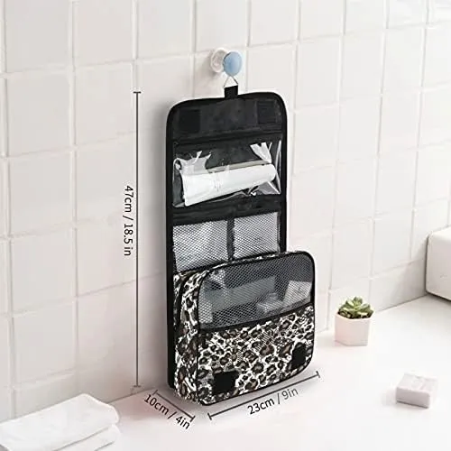 Hanging Toiletry Bag Brown Leopard Makeup Travel bag for Toiletries Portable Toiletry Organizer Bags Clear Toiletry Cosmetic Kit