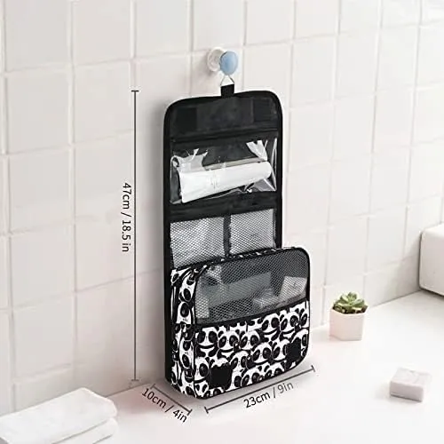 Hanging Toiletry Bag Hello Panda Makeup Bag Portable Travel bag for Toiletries Organizer Bags for Women Men, Travel-Essentials Bag