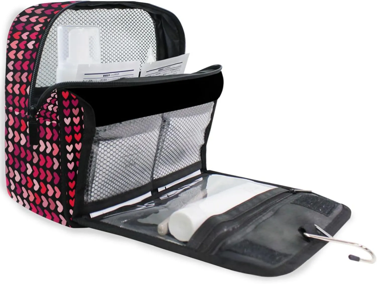 Hanging Toiletry Bag Love Travel Makeup bag for Toiletries Portable Travel Toiletry Organizer Cosmetic Bags with Hanging Hook