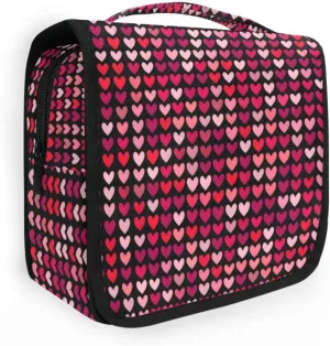 Hanging Toiletry Bag Love Travel Makeup bag for Toiletries Portable Travel Toiletry Organizer Cosmetic Bags with Hanging Hook